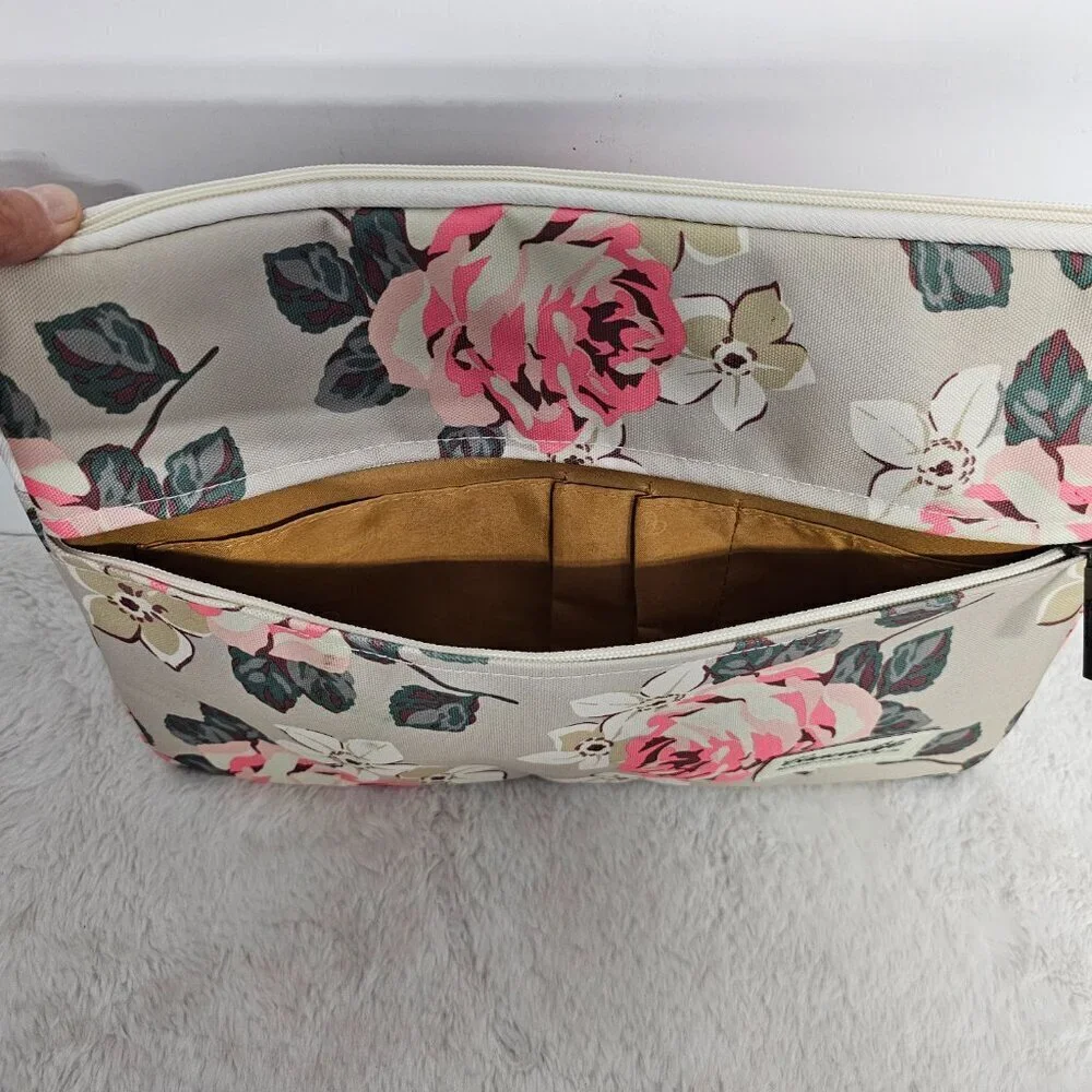 Canvaslife Green Pink Floral Canvas Padded Electronic Device Protector Case
